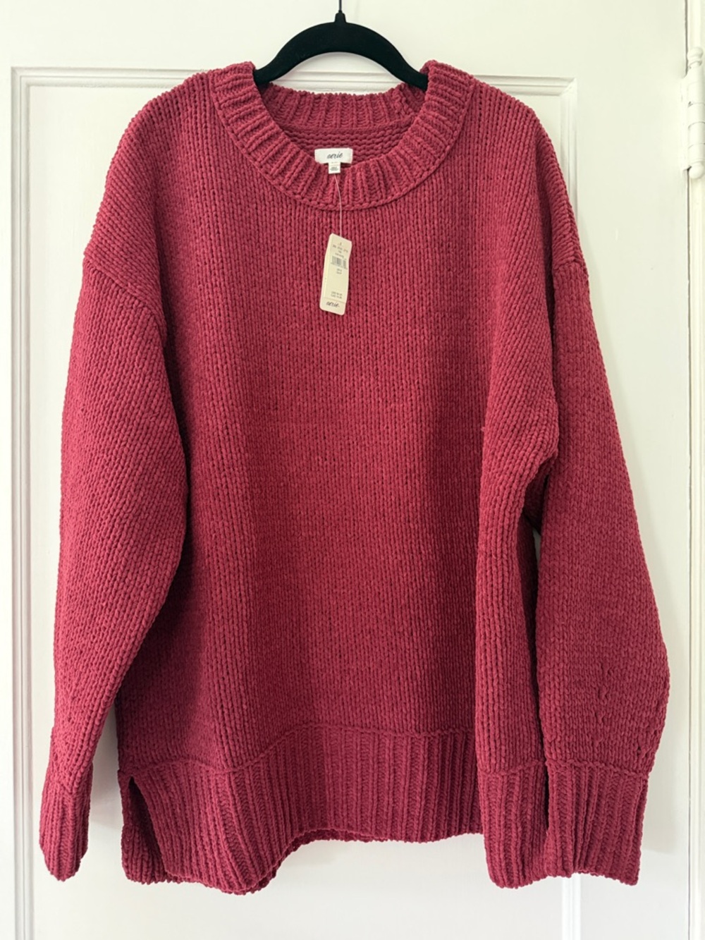 Cozy Crewneck Sweater in dark red  - Aerie